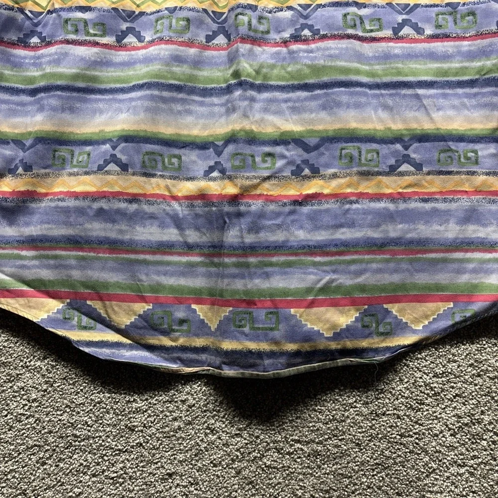 Vintage Chaps Ralph Lauren Shirt Mens Large Striped Aztec Print Short Sleeve 90s
